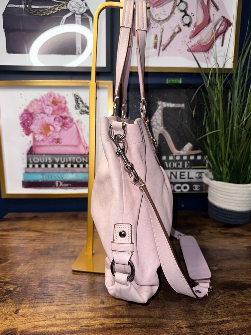 Coach Madison Maggie Pink Leather Satchel Crossbody Bag - Picture 4 of 16